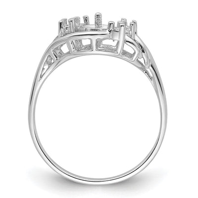 14K White Gold Pearl & Diamond Ring Mounting