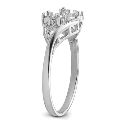 14K White Gold Pearl & Diamond Ring Mounting