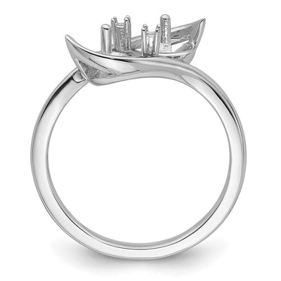 14K White Gold Pearl & Diamond Ring Mounting