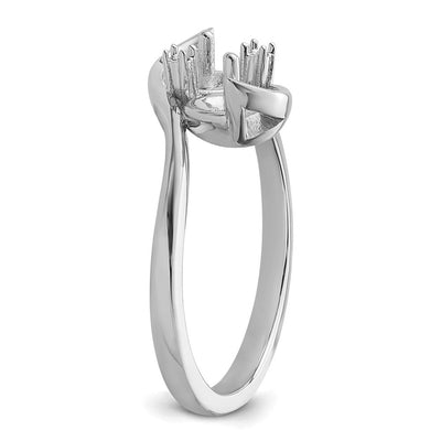 14K White Gold Pearl & Diamond Ring Mounting