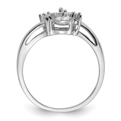 14K White Gold Pearl & Diamond Ring Mounting