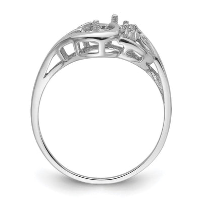 14K White Gold Pearl & Diamond Ring Mounting