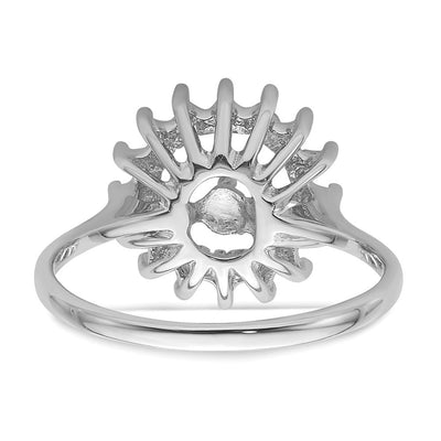 14K White Gold Pearl & Diamond Ring Mounting
