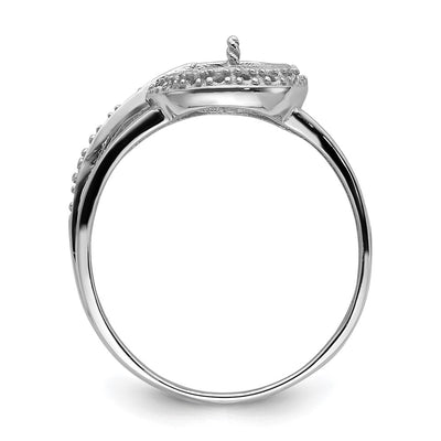 14K White Gold Pearl & Diamond Ring Mounting
