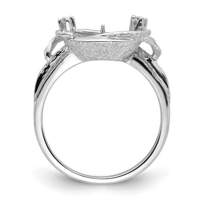 14K White Gold Pearl & Diamond Ring Mounting