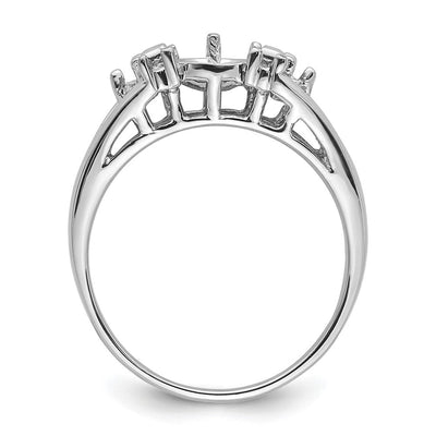 14K White Gold Pearl & Diamond Ring Mounting