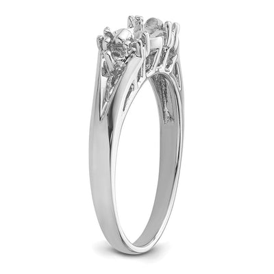 14K White Gold Pearl & Diamond Ring Mounting