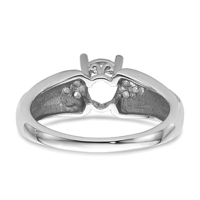 14K White Gold Oval Gemstone / .. Diamond Ring Mounting
