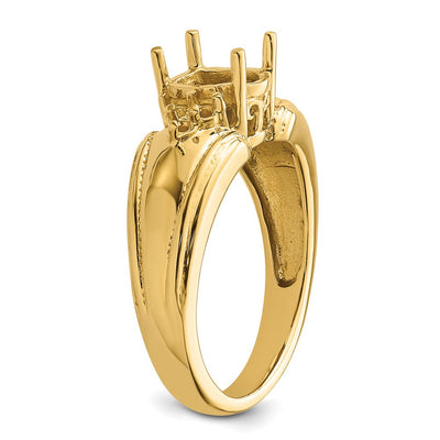 14K Oval Gemstone & .. Diamond Ring Mounting