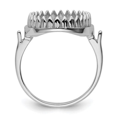 14K White Gold Oval Gemstone Ring Mounting