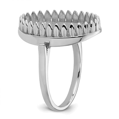 14K White Gold Oval Gemstone Ring Mounting