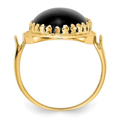 14K Oval Onyx Ring