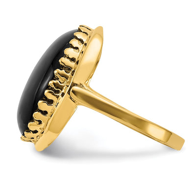14K Oval Onyx Ring