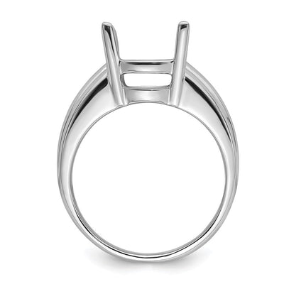 14K White Gold Oval Gemstone Ring Mounting