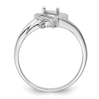 14K White Gold Diamond / Pear Gemstone Ring Mounting