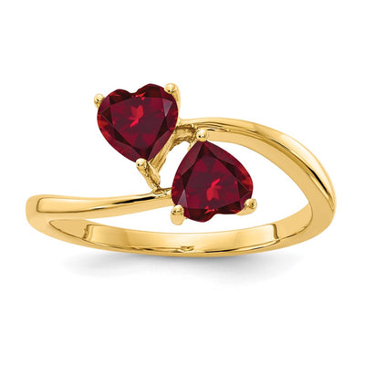 14K Heart Created Ruby ring