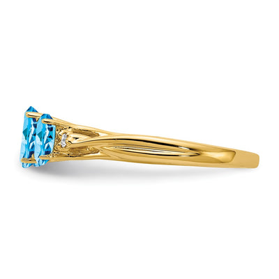 14K Yellow Gold Gemstone & Diamond Ring