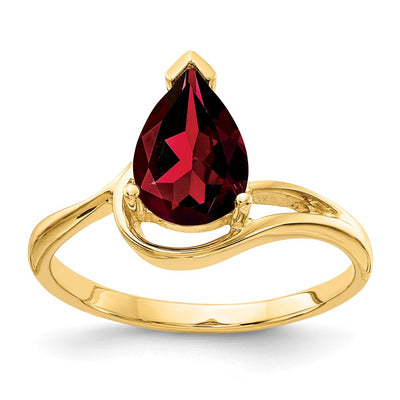 14K Pear Garnet ring