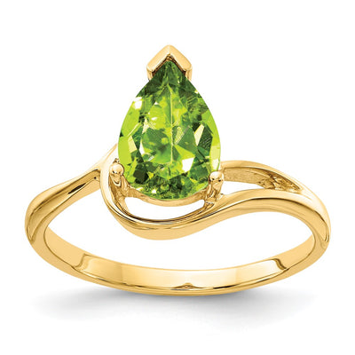14K Pear Peridot ring