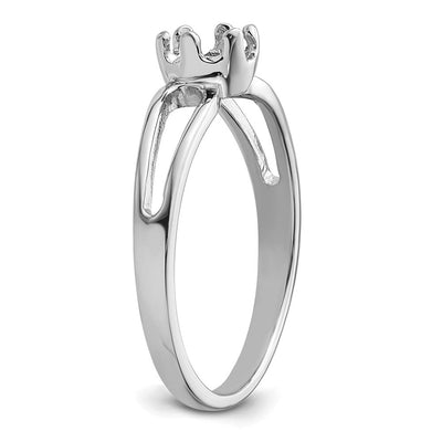 14K White Gold Oval Gemstone Ring Mounting