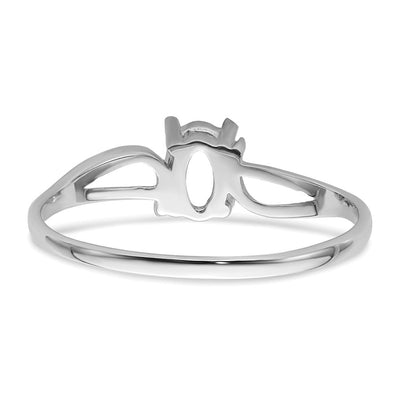 14K White Gold Gemstone Ring Mounting