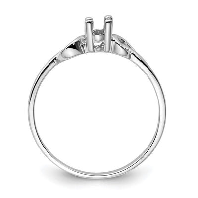 14K White Gold Gemstone Ring Mounting