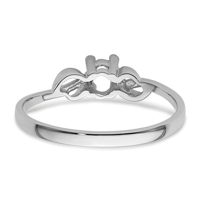 14K White Gold Gemstone Ring Mounting