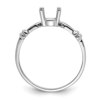 14K White Gold Oval Gemstone Ring Mounting