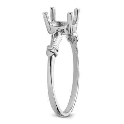 14K White Gold Oval Gemstone Ring Mounting