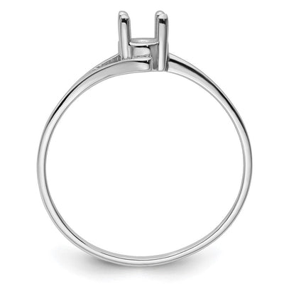 14K White Gold Oval Gemstone Ring Mounting