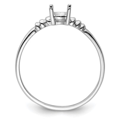 14K White Gold Oval Gemstone Ring Mounting