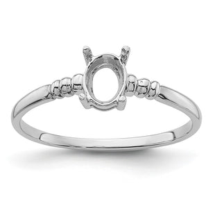 14k White Gold Oval Gemstone Ring Mounting (Style Y4667)