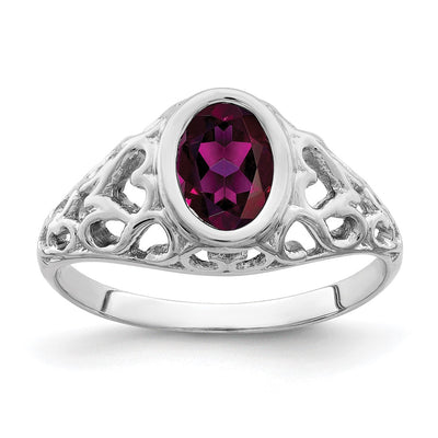 14K White Gold Oval Gemstone Ring Mounting
