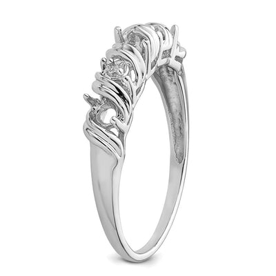 14K White Gold Diamond & Gemstone Ring Mounting