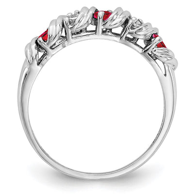 14K White Gold Ruby Diamond ring