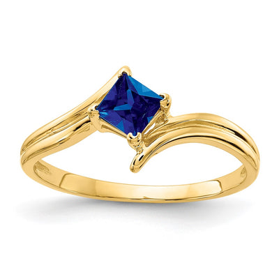 14K Princess Cut Sapphire ring