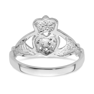 14K White Gold Claddagh Ring Mounting