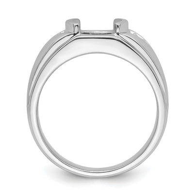 14K White Gold Men's Open Back Band Mounting