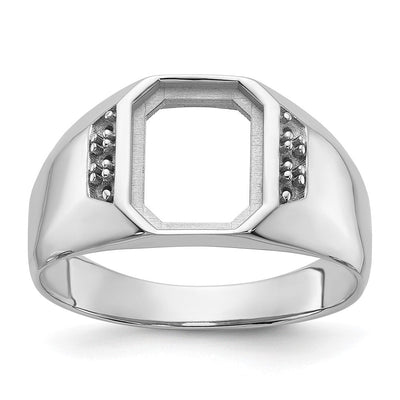 14K White Gold Men's Band Mounting