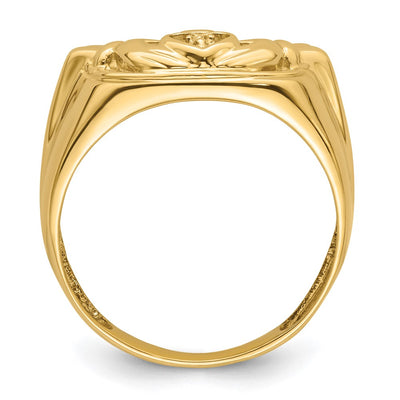 14K White Gold Men's Claddagh Band Mounting