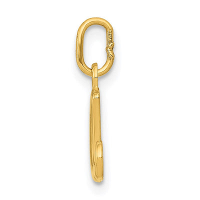 14K Yellow Gold Initial Letter Charm for Personalized Jewelry Accessories