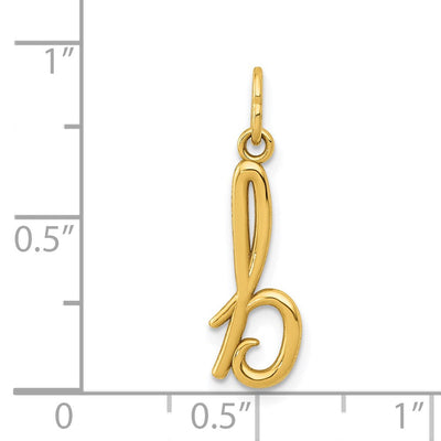 14K Yellow Gold Initial Letter Charm for Personalized Jewelry Accessories