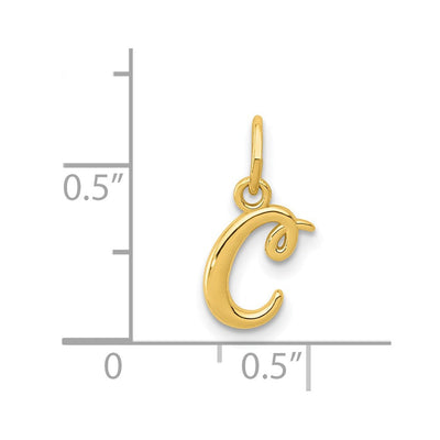 14K Yellow Gold Initial Letter Charm for Personalized Jewelry Accessories