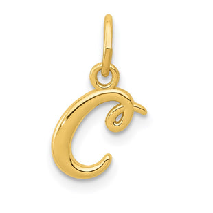 14k Yellow Gold Initial Letter Charm for Personalized Jewelry Accessories (Style YC1060C)