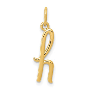 14k Yellow Gold Initial Letter Charm for Personalized Jewelry Accessories (Style YC1060H)