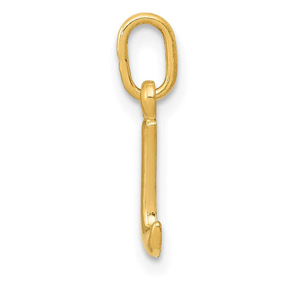 14K Yellow Gold Initial Letter Charm for Personalized Jewelry Accessories
