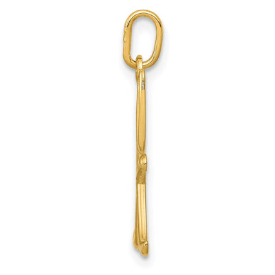 14K Yellow Gold Initial Letter Charm for Personalized Jewelry Accessories