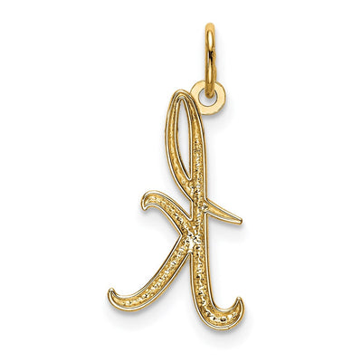 14K Yellow Gold Initial Letter Charm for Personalized Jewelry Accessories