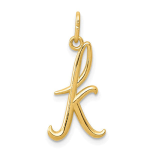14k Yellow Gold Initial Letter Charm for Personalized Jewelry Accessories (Style YC1060K)