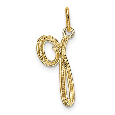 14K Yellow Gold Initial Letter Charm for Personalized Jewelry Accessories
